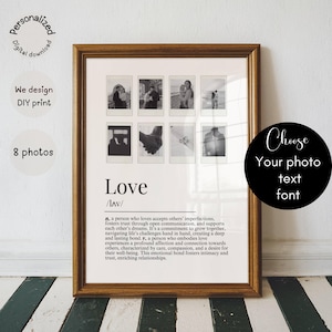 Personalisierte paar Bild Collage unvergessliches Geschenk für Partner, Valentinstag Geschenk für sie ihn, Seelenverwandte Definition, Hochzeitsgeschenk für ihn sie