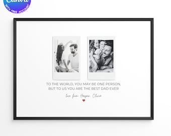 Personalized Dad Photo Collage, Father's Day Gift (Digital Download Canva Template)