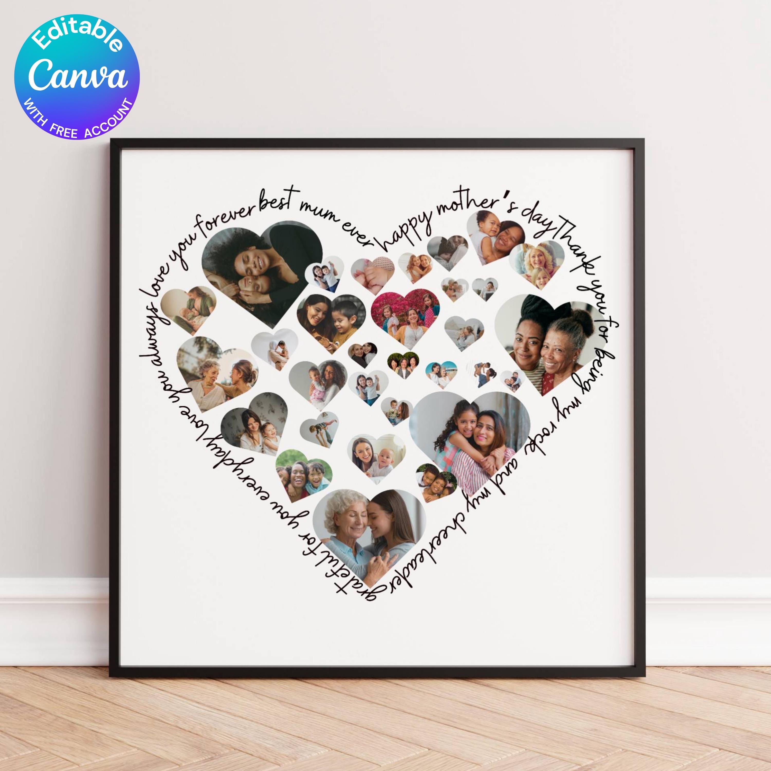 Mom photo collage customizable editable Printable Mother's Day Gift for mom Picture with message, Gift for her, Gifts for stepmom, grandma