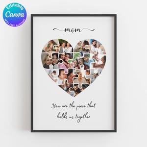 MODELLO di collage fotografico personalizzato per la mamma, regalo per la mamma, regalo per la festa della mamma, regalo di compleanno, modifica tu stesso scaricabile, modello Canva