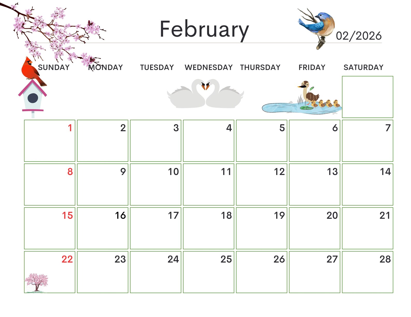 2026 Calendar Printable Cute Kids Calendar 2026 Wall Calendar PDF ...