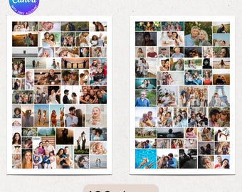 Huge Editable Custom Photo Collage Template, 100 Photo Collage, Photograph Collage, Photograph Poster,  Printable Photo Grid