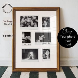 Personalized Polaroid Photo Collage, 1st anniversary gift for her, custom anniversary gift from photo, customize anniversary photo,