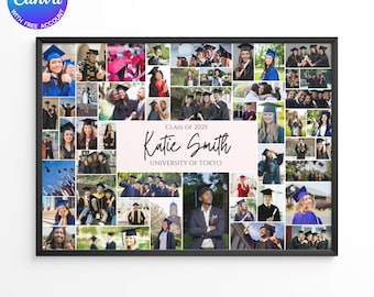 Abitur Foto-Collage-Poster-Zeichen-Vorlage High School Universität Party Poster Display Abschluss Geschenk für Senioren Klasse von 2026 Brett
