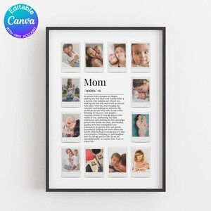 Mom photo collage customizable editable Printable Mother&#39;s Day Gift for mom Picture with message, Gift for her, first time mum-to-be