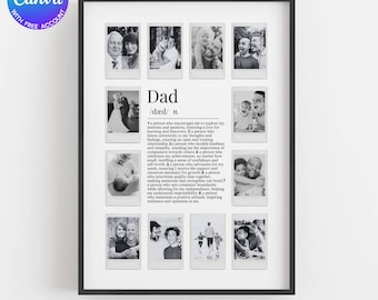 Dad Definition Print Customizable & Printable Photo Collage Father's Day Poster Dad Gifts Daddy Print Dad Print Instant Download