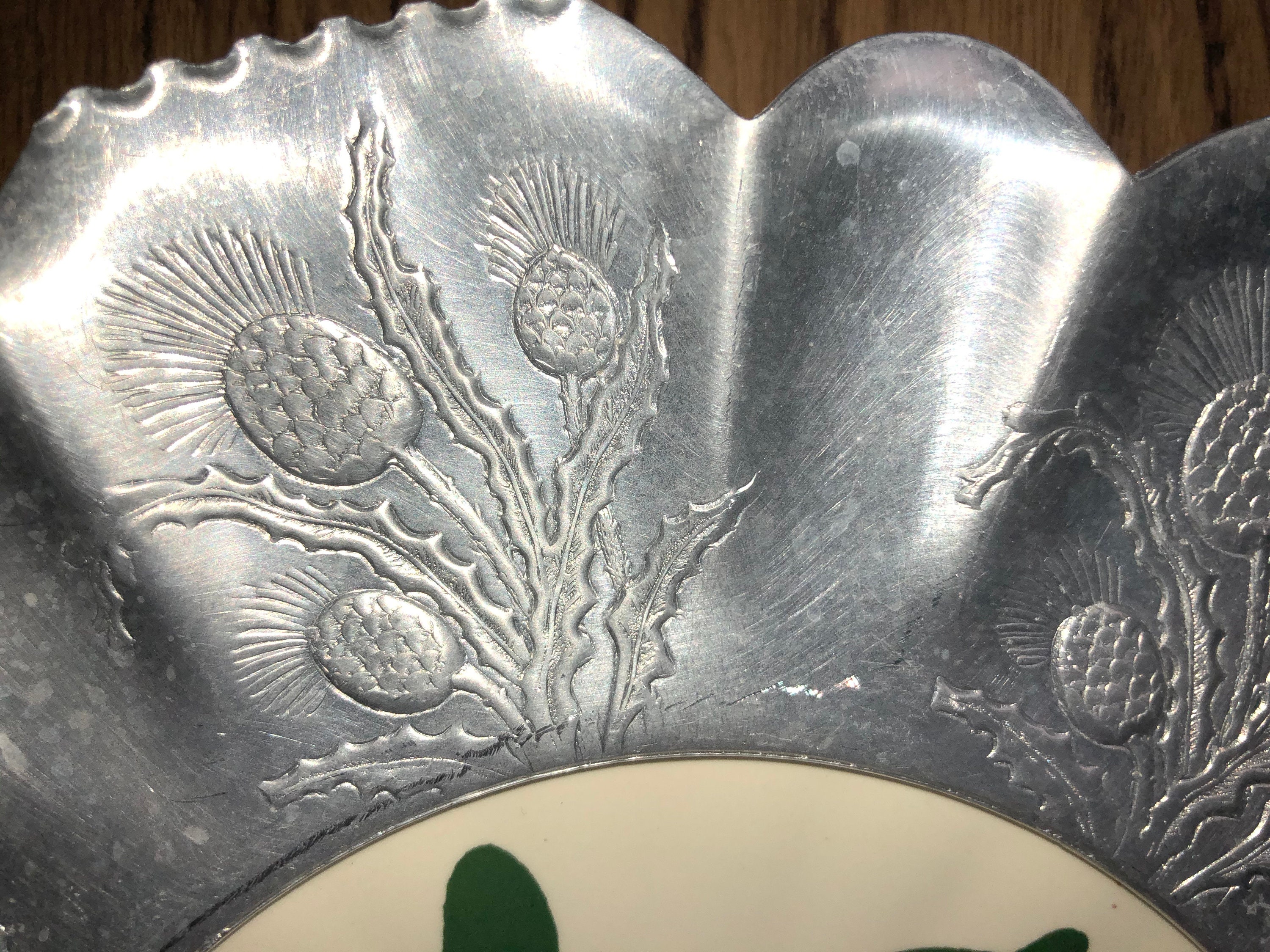 Vintage BLUE RIDGE Aluminum Embossed Thistle Plate Ceramic - Etsy.de
