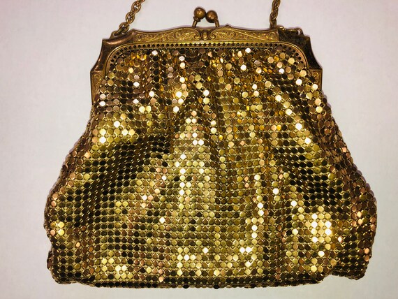 Whiting & Davis Co -Mesh Gold Tone VINTAGE Bag- 1… - image 8