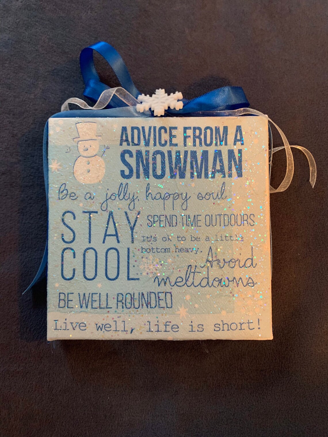 Cute Advice from a Snowman Picture | Etsy