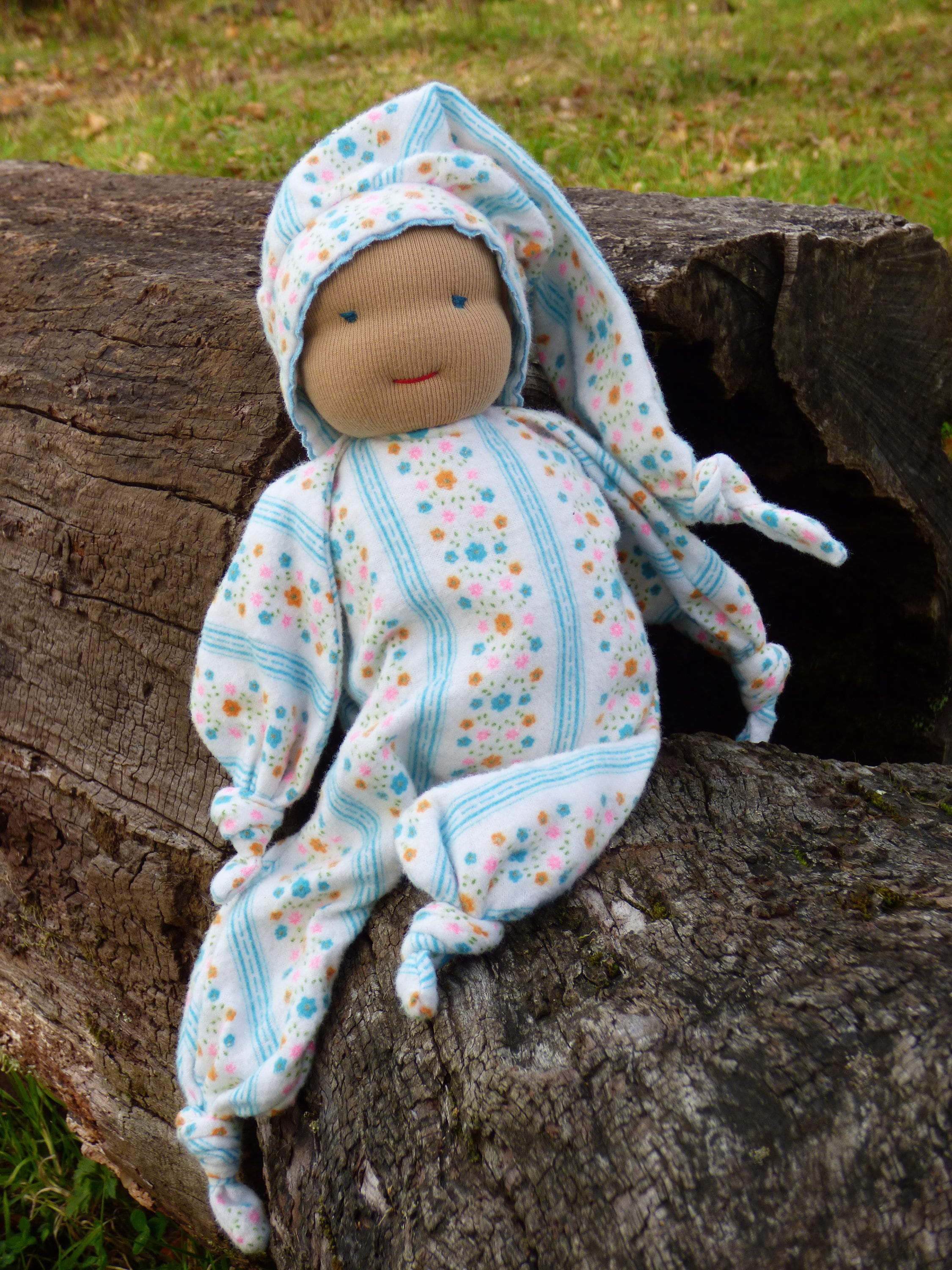 Waldorf knot doll cotton fabric and wool 100 natural sheep Etsy