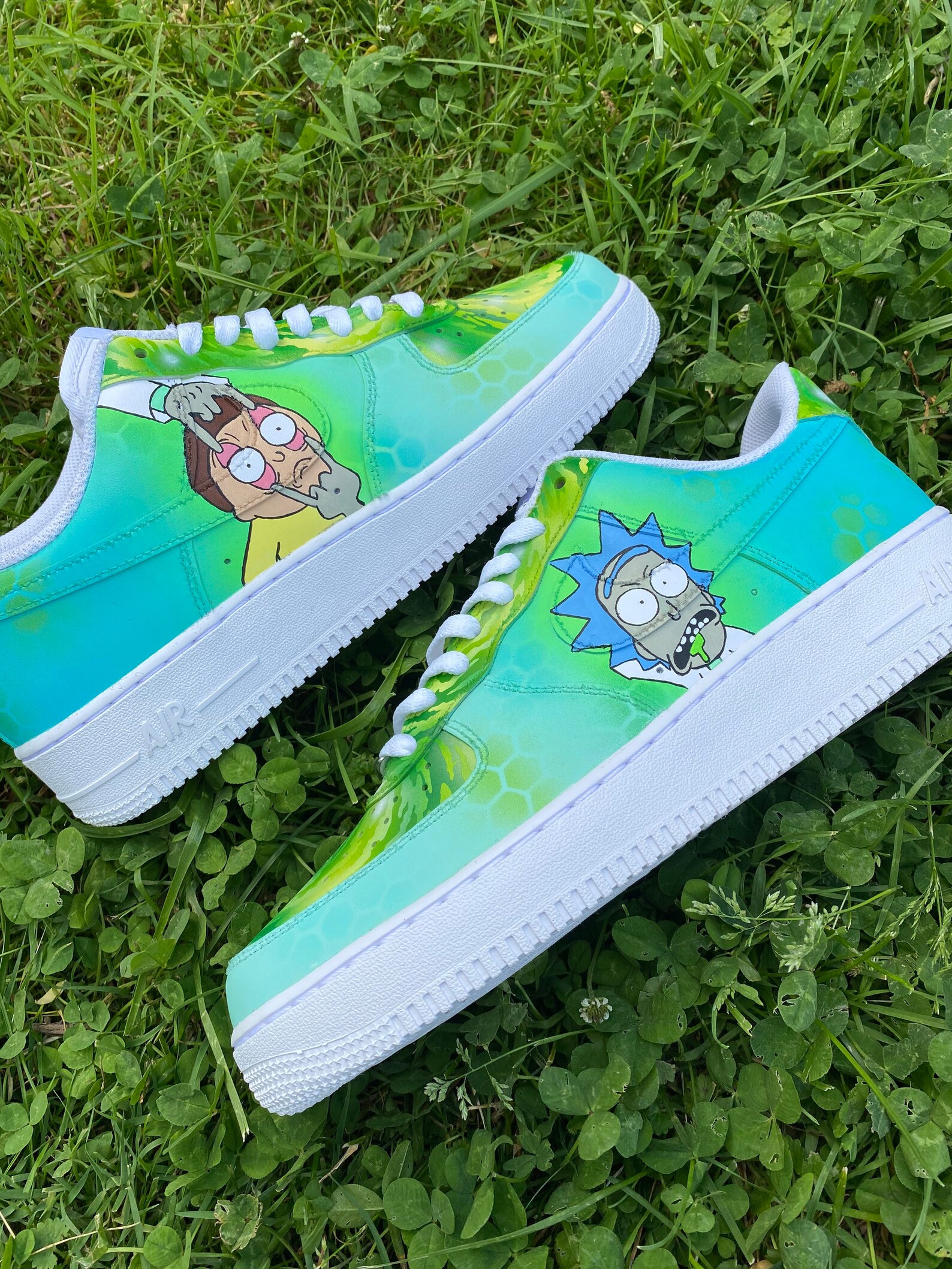 Rick and Morty custom Nike Air Force Ones | Etsy