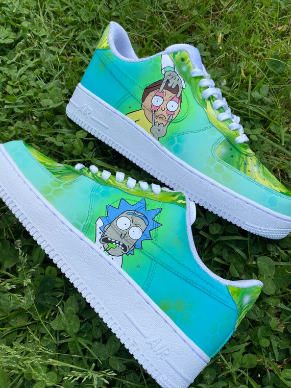 Rick and Morty custom Nike Air Force Ones | Etsy