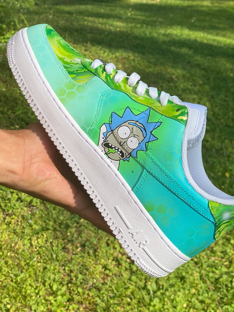 Rick and Morty custom Nike Air Force Ones Etsy