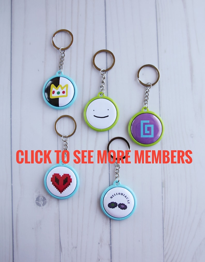 Dream SMP Keychain, Dsmp Key rings, Minecraft backpack tags, Mcyt Merch, Tommyinnit, Ranboo, Karl, Quackity, Philza, Minecraft Youtuber 