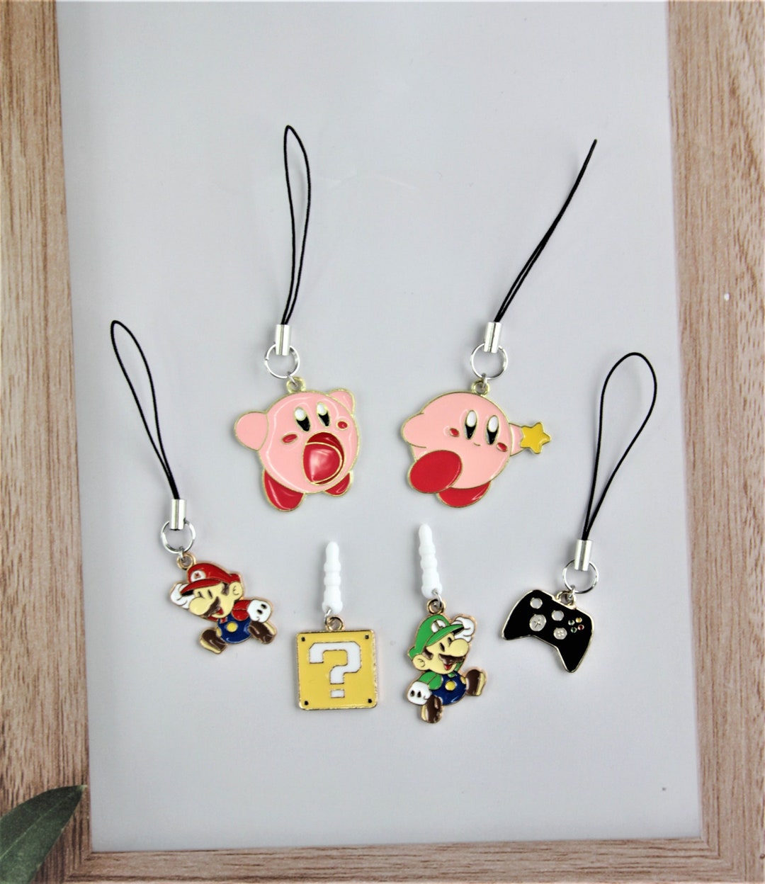 Mario Nintendo Phone Charm, Kirby Cell Phone Charm, Mario Mario Nintendo Phone Charm, Kirby Cell Phone Charm, Mario
