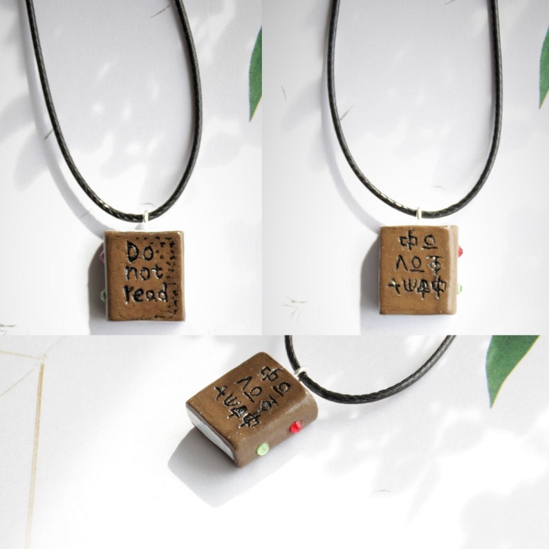 Dsmp Ranboo Memory Book Necklace, 'Do Not Read' Double Sided Necklace, Ranboo Cosplay, Dream SMP Jewelry, Gift for Minecraft fans 