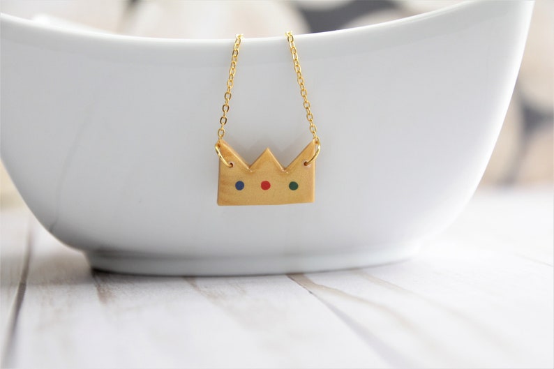 Dsmp Technoblade Inspired Necklace, Dream SMP Jewelry, Mcyt Merch, Gift for Minecraft fans, Gold Crown Choker Necklace 