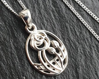 Collier Pendentif CELTIC ROSE en Argent & Chaîne 18 »