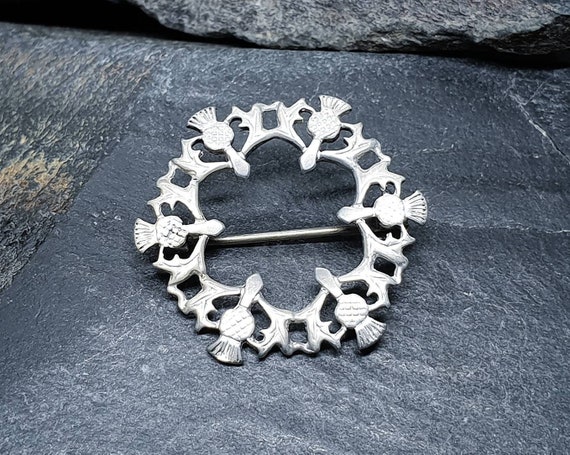 ORTAK SILVER THISTLE Brooch Malcolm Gray Scottish Sterling Silver