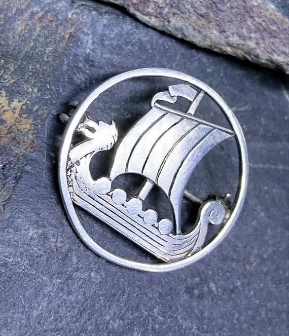 Vintage Shetland Silvercraft Viking Ship Long Boat