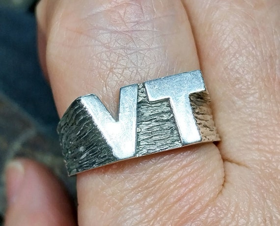 Vtg SILVER VT Signet Ring - V Twin Engine Motorcy… - image 6