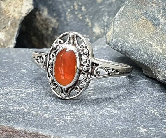 inschakelen Razernij Logisch Vintage CARNELIAN Ring Sterling Silver Celtic Design Uk - Etsy