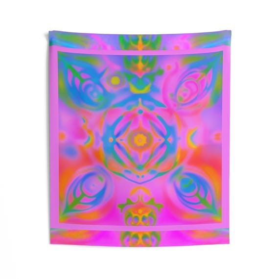 Psychedelic Flower Tapestry