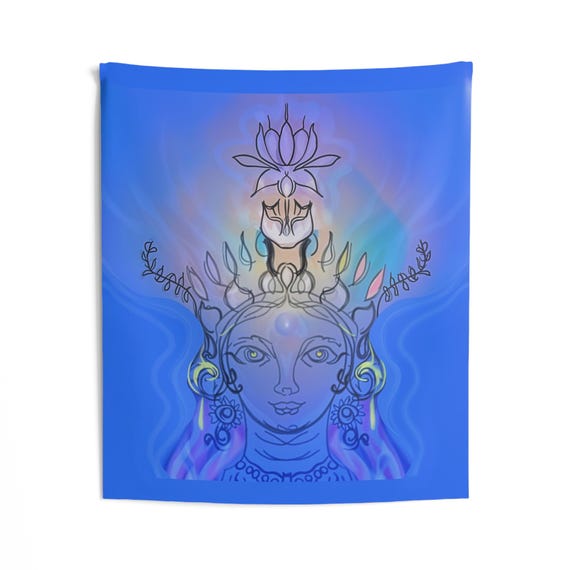 Mystical Lotus Wall Tapestry, Bohemian Decor, Meditation Wall Art, Yoga Room Accessories, Colorful Home Decoration