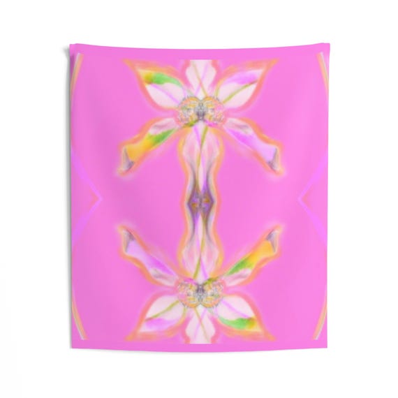 Vibrant Floral Indoor Wall Tapestry, Bohemian Home Decor, Colorful Wall Hanging, Art for Bedroom, Living Room