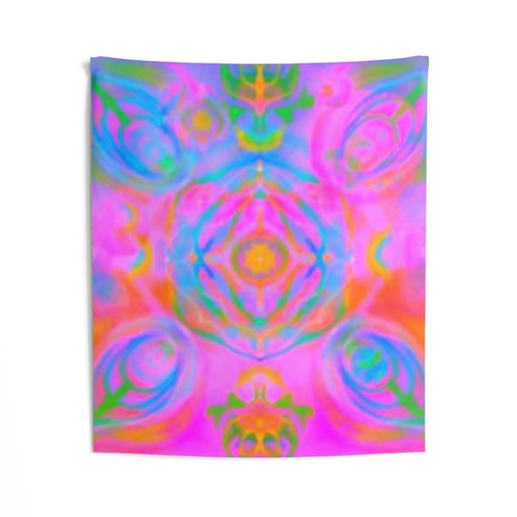 Psychedelic Flower Power Tapestry