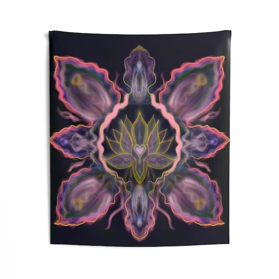 Bohemian Lotus Wall Tapestry - Vibrant Indoor Decor for Relaxation & Mindfulness