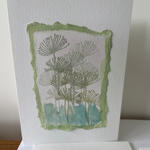 Handgemaakte kaart, kaart met weidebloemen, blanco bedankkaart, vriendenkaart, kaart natuurliefhebbers, handgemaakte kaart voor haar, welzijnskaart