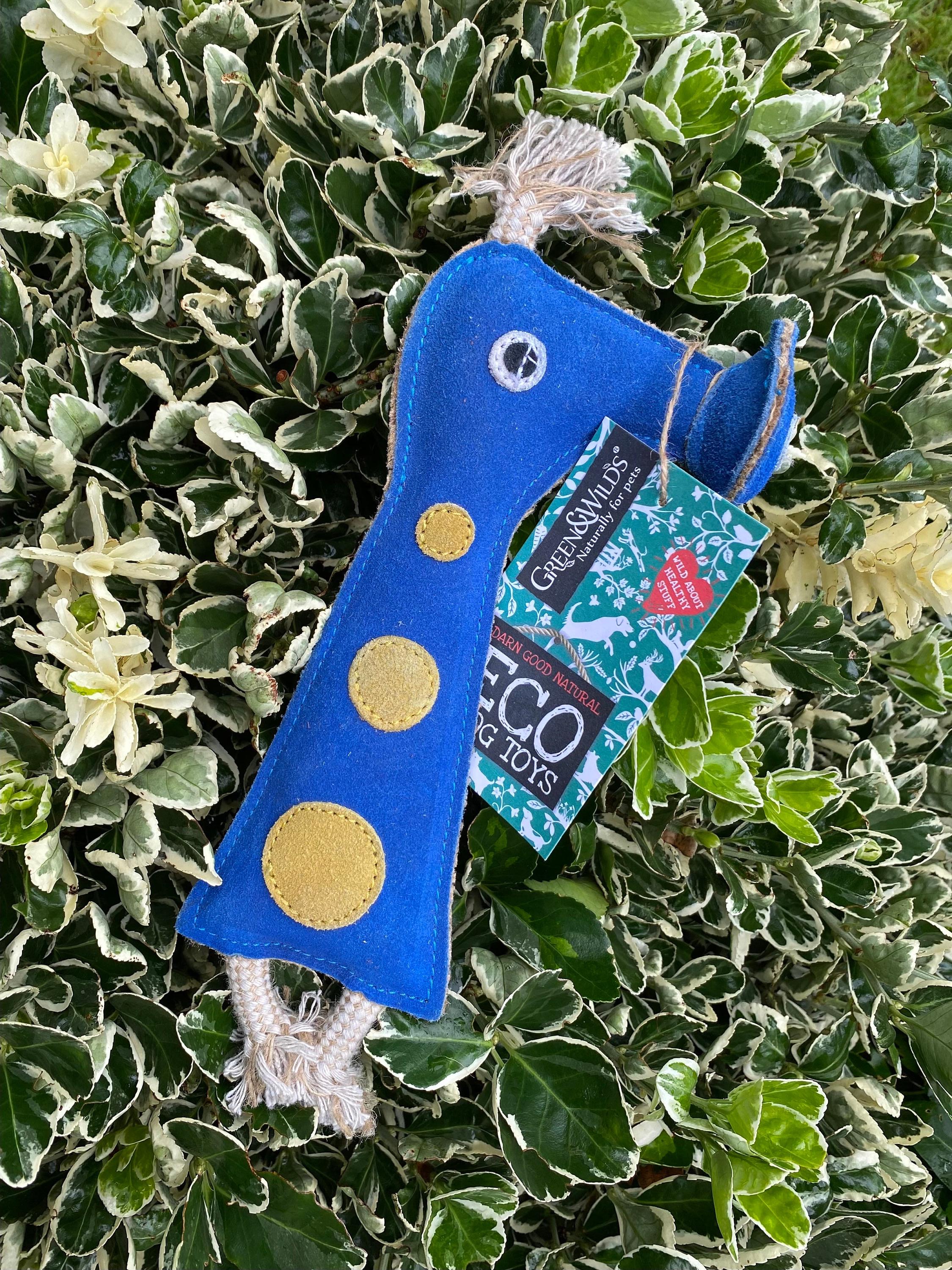 Blue Suede Dog Toy: Eco-Friendly Jute 'Smorg'
