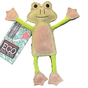 Francois Le Frog: Eco-Friendly Durable Jute Dog Toy - Natural, Robust, Sustainable Pet Gift