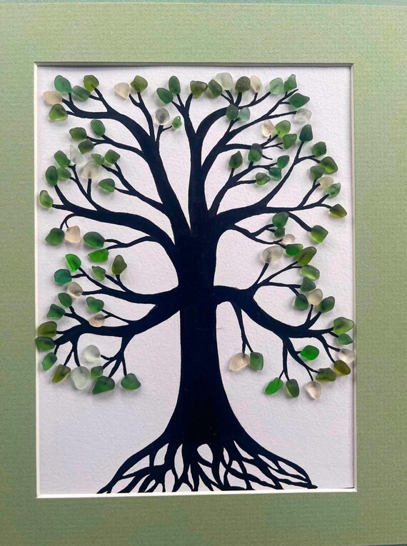 『Wish-fulfilling apple tree.*』シーグラスアート Wish-fulfilling apple 苦しい tree.*』シーグラスアート