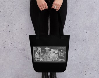 Guernica Art Tote Bag: Picasso Inspired Pencil Drawing