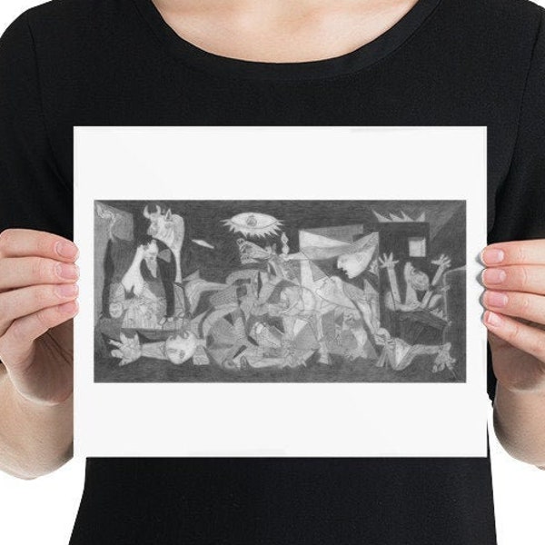 Guernica art print crayon dessin art print picasso guernica affiche sans cadre seulement mur décor noir et blanc art print gernika insights