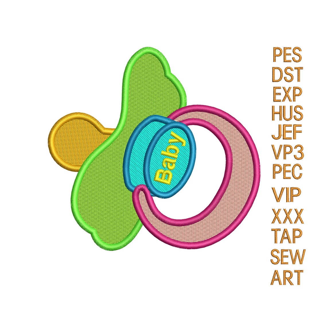 Pacifier Embroidery Designpacifier Embroidery Patterndummy | Etsy