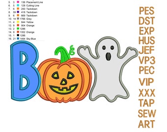 Boo applique embroidery design, Halloween applique embroidery machine, Halloween embroidery files, boo Ghost embroidery downloads k1455