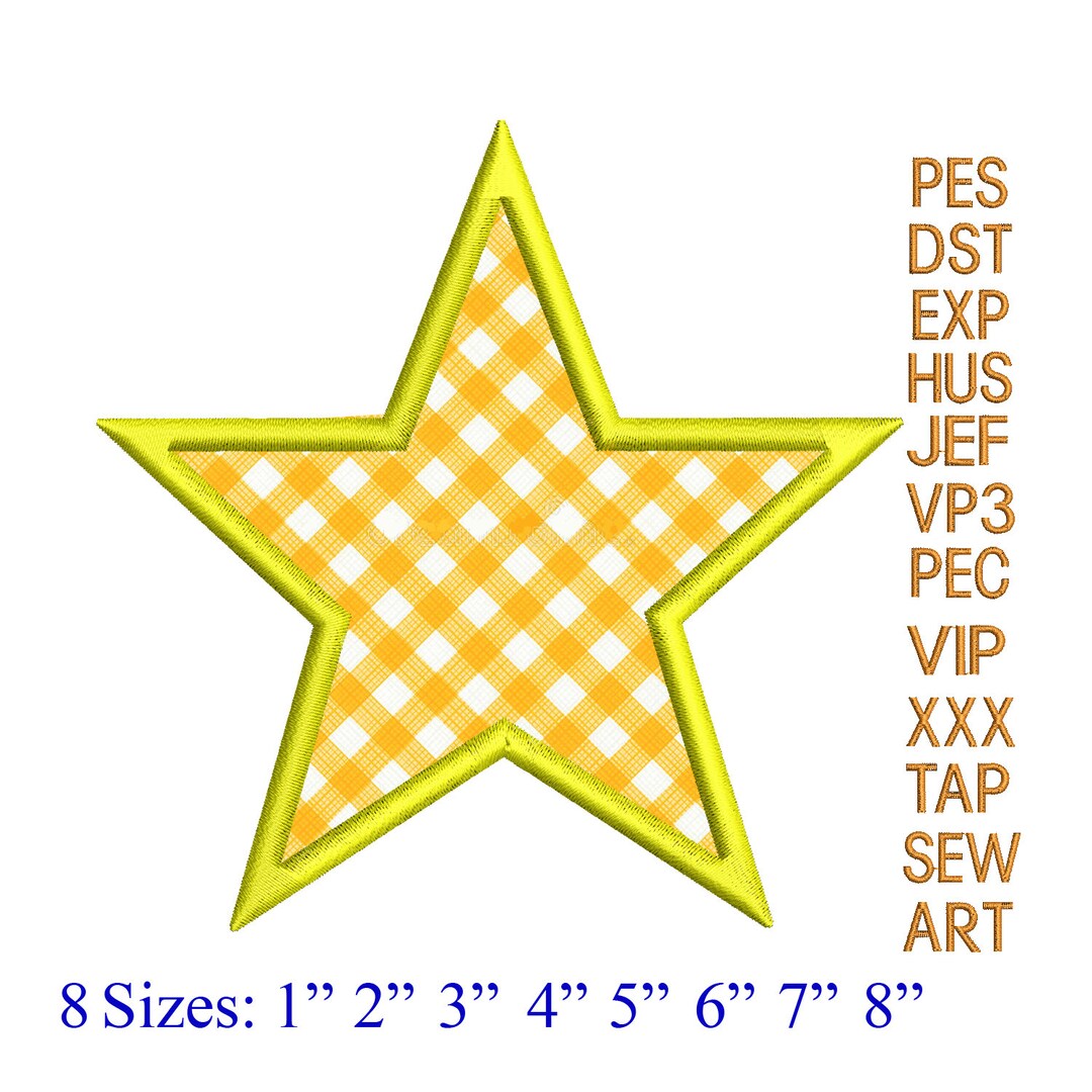 Star Applique Embroidery Design,star Embroidery Design,star Applique