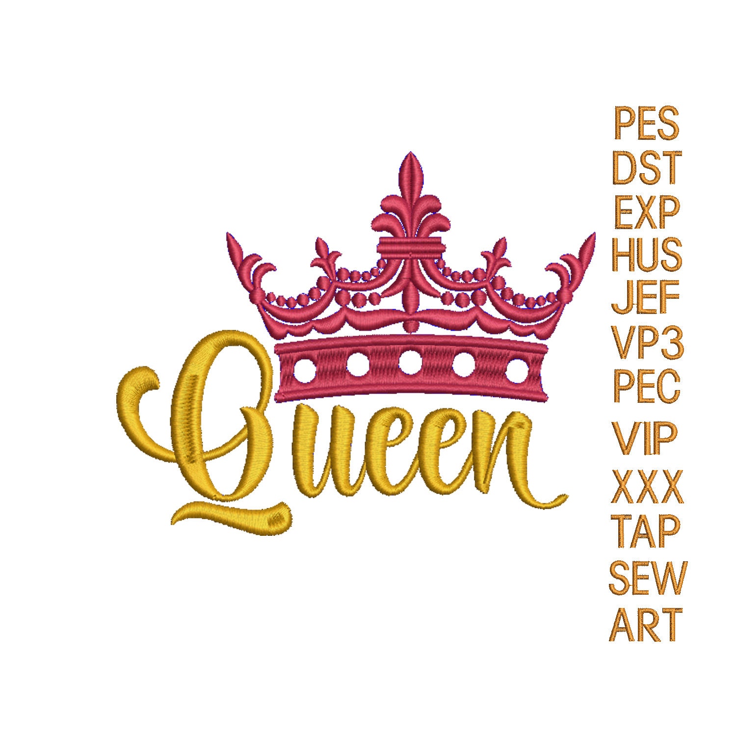 Queen crown embroidery designqueen tiara embroidery Etsy