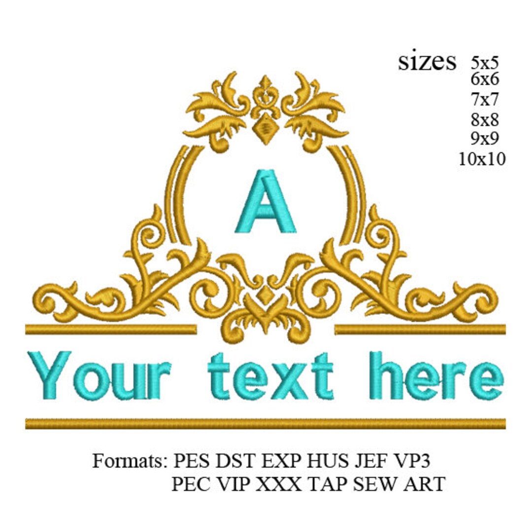 Designer Name Frame Decorative Frame Elegant Royal Frame Name Border Frame Embroidery ...
