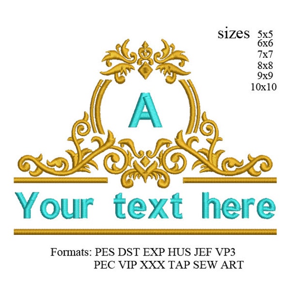 Decorative frame elegant royal frame Name Border Frame embroidery design,Floral Name Border Frame embroidery machine k1147