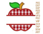 Apple - ココキリ Split Applique Apple Embroidery Design,split Apple