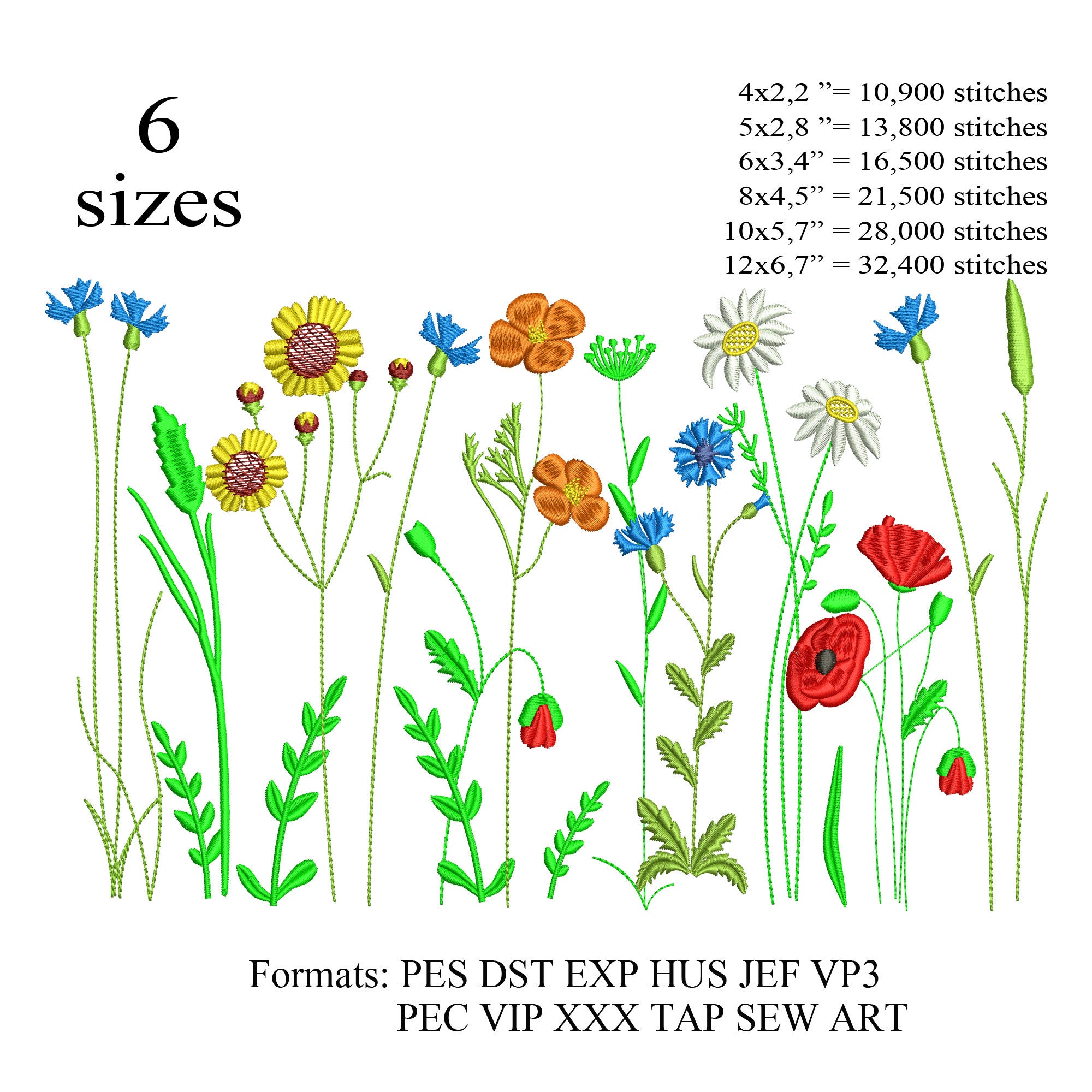 Wild Herbs. Wildflowers in Summer. Vector Color Flowers -  Denmark в  2023 г  Цветы в технике грифонаж, Цветочное искусство, Цветок