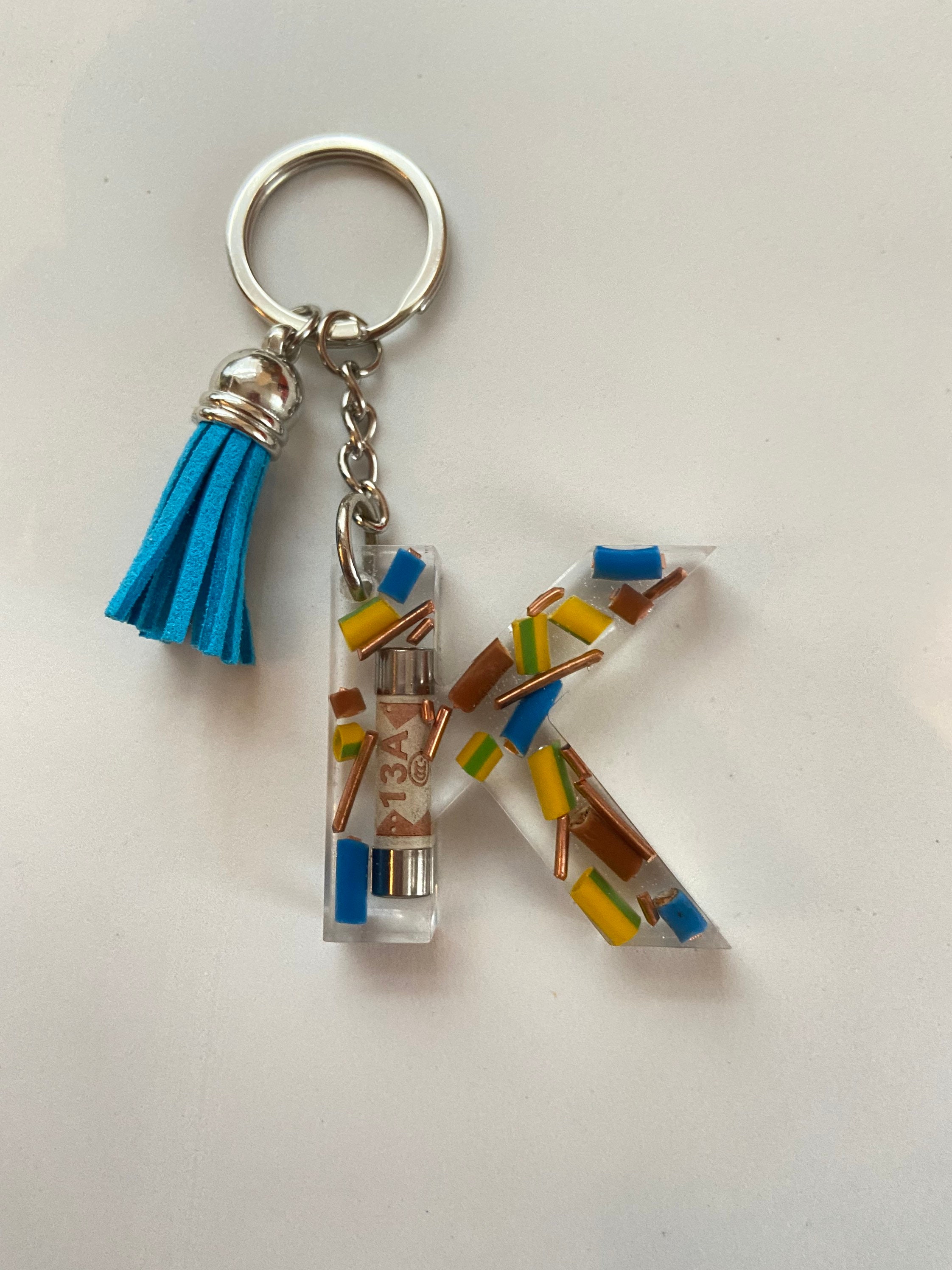 Personalised Resin Keyring for men /trades Keychain. Etsy