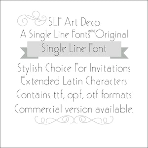 Fontes de linha única Fonte de caneta de esboço - Fonte de pena de folha - Fonte de ferramenta de caneta Cricut - Fonte Monoline KNK - Fonte de gravação a laser - "SLf Art Deco"