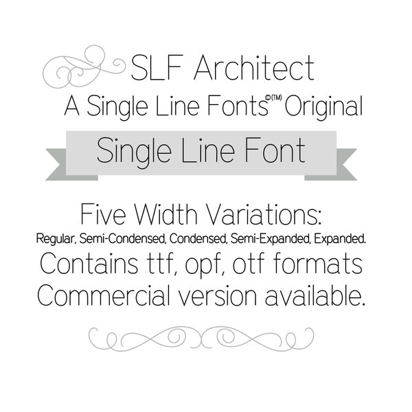 Single Line Fonts - Hairline Font - Glowforge Font - KNK Fonts - Thin Font Silhouette - Cricut Writing Font - Machinist Font "SLf Architect"