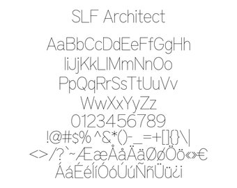 Single Line Font Architect - Journaling Font - Scan n Cut Fonts - Cricut Fonts - Thin Font for Silhouette - Cricut Writing Font