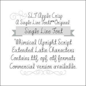 Einzeilige Schriftarten Monoline Schriftart - ttf Schriftart - Sketch Pen Schriftart - Schriftarten für Cricut - Schriftarten Download - opf Schriftart - "Slf Apple Crisp"
